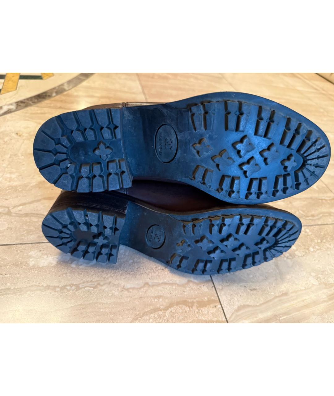 CHANEL Коричневые кожаные ботинки, фото 5