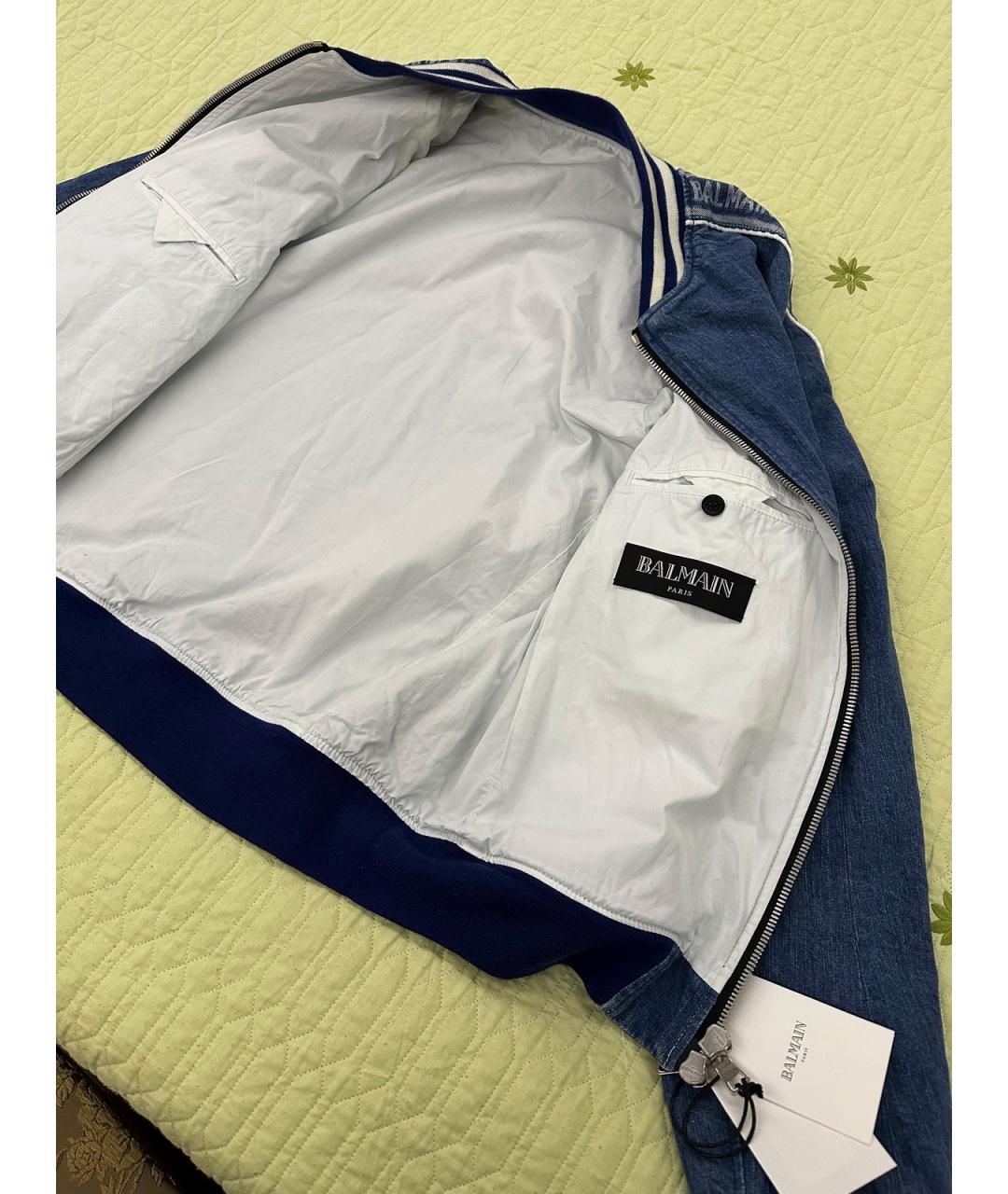BALMAIN Синяя хлопковая куртка, фото 8