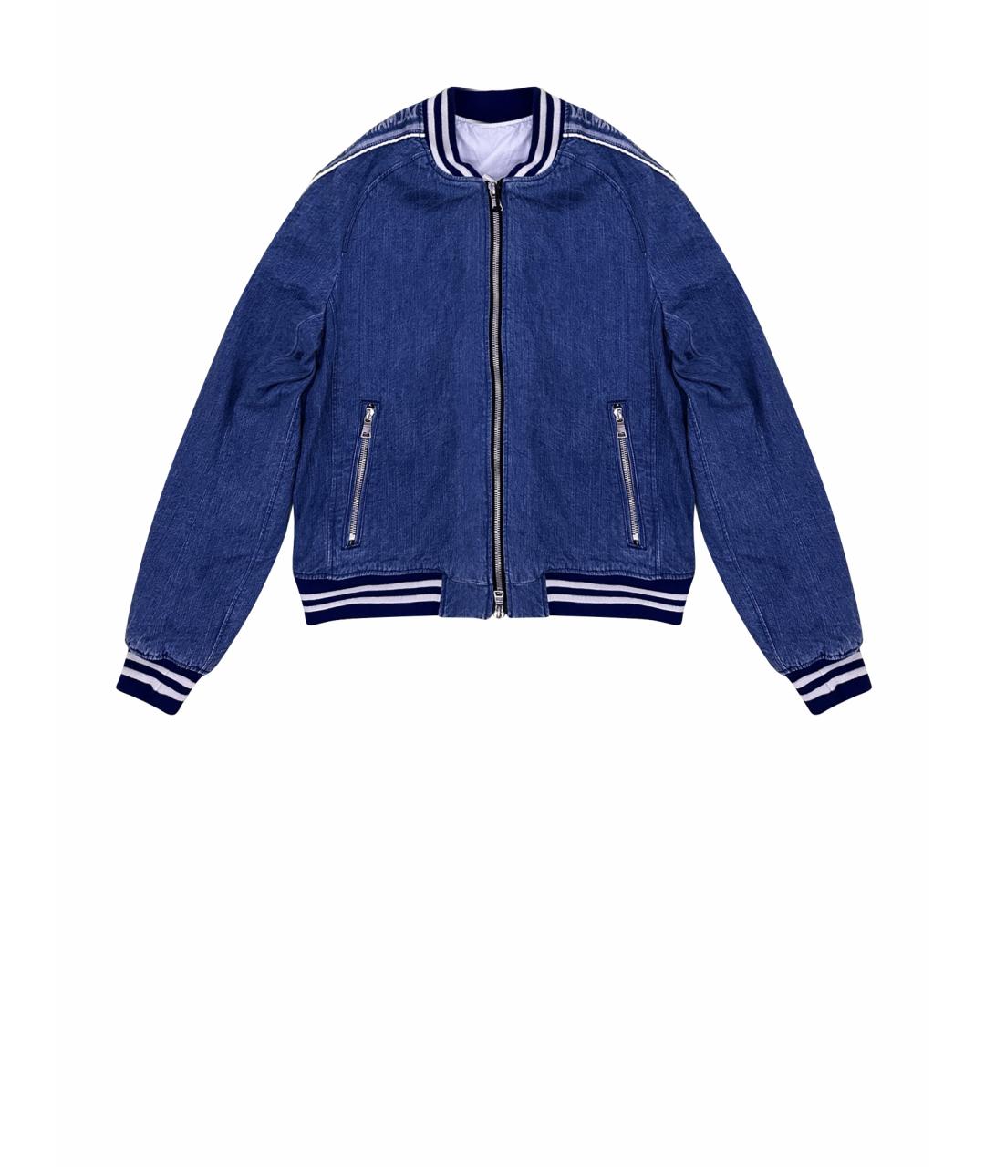 BALMAIN Синяя хлопковая куртка, фото 1