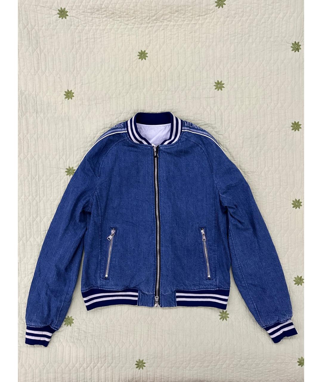 BALMAIN Синяя хлопковая куртка, фото 10