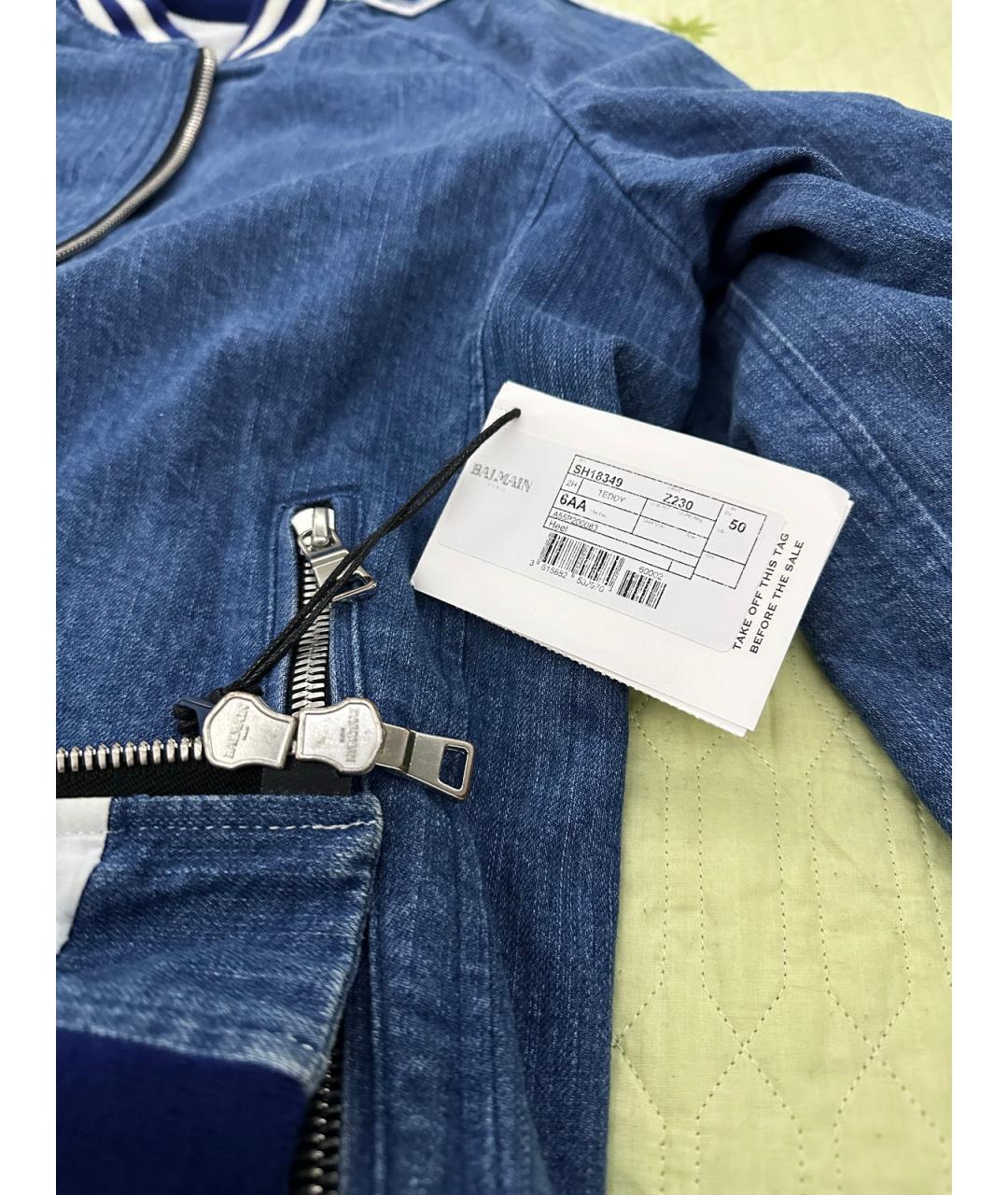 BALMAIN Синяя хлопковая куртка, фото 6