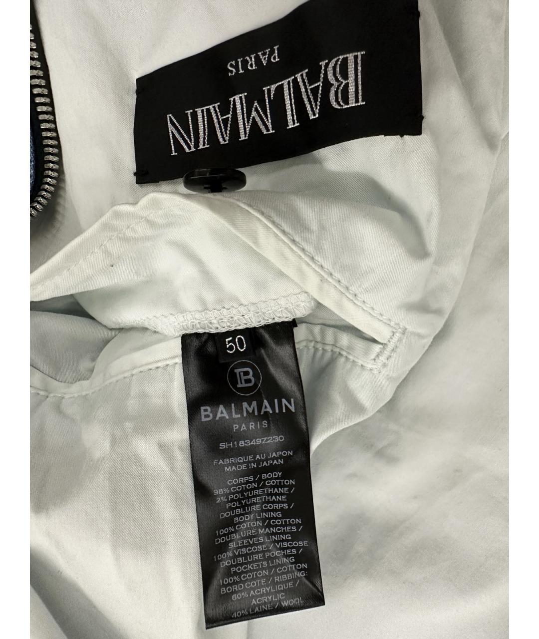 BALMAIN Синяя хлопковая куртка, фото 9