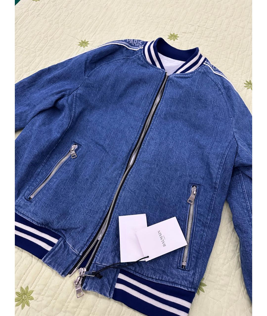 BALMAIN Синяя хлопковая куртка, фото 3