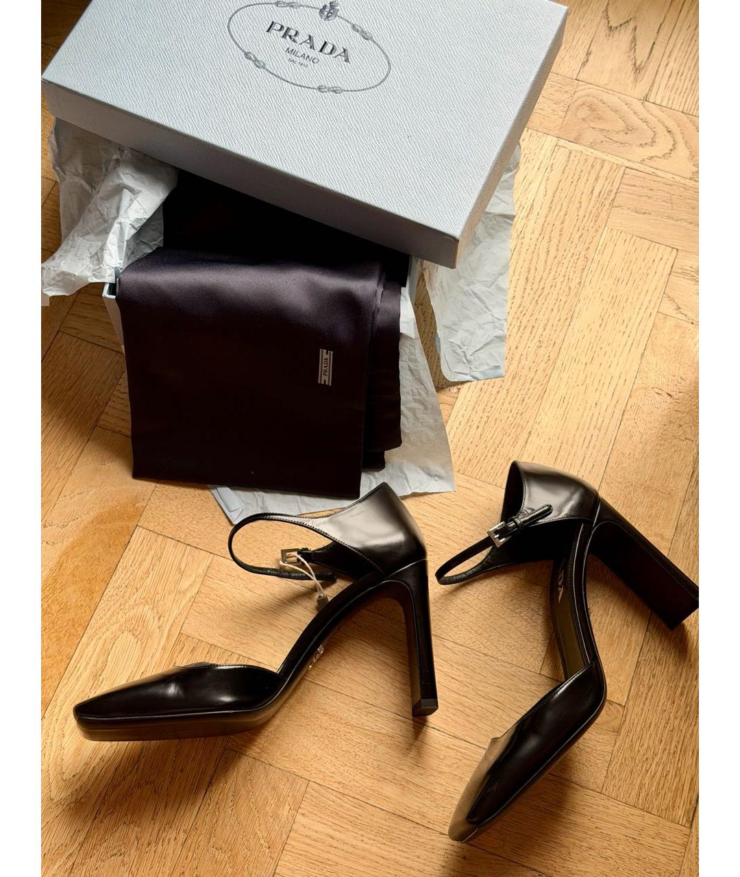 PRADA Черные кожаные туфли, фото 7
