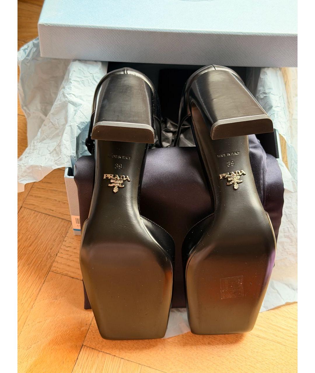PRADA Черные кожаные туфли, фото 6