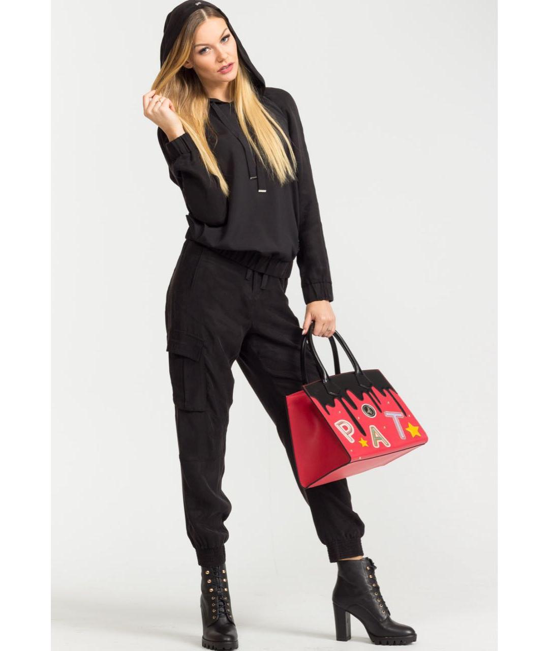 TWIN-SET Черная вискозная блузы, фото 5