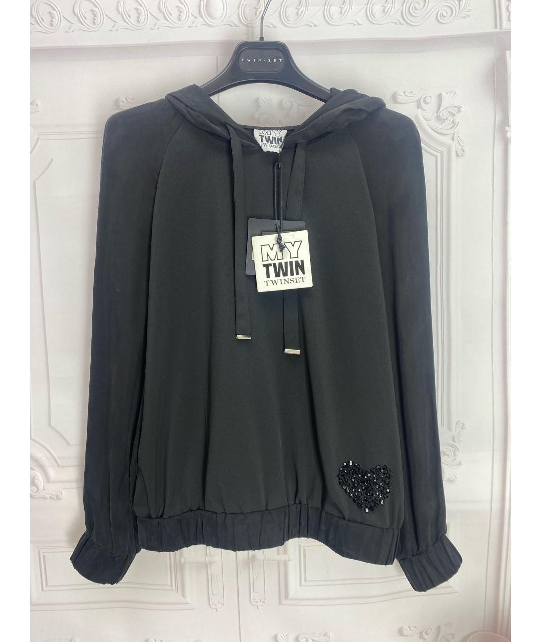 TWIN-SET Черная вискозная блузы, фото 3