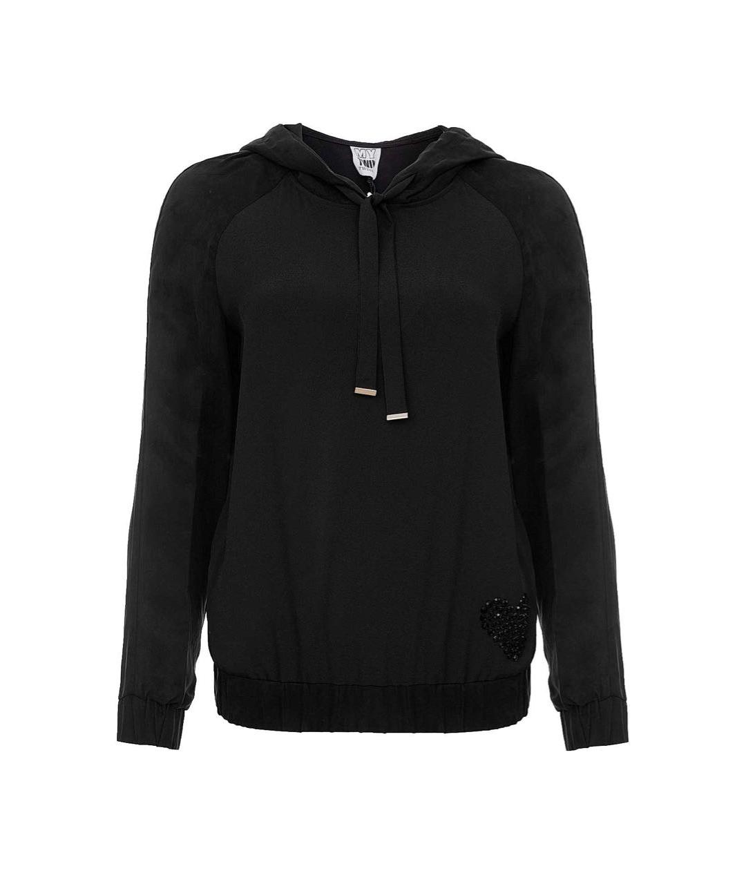 TWIN-SET Черная вискозная блузы, фото 9