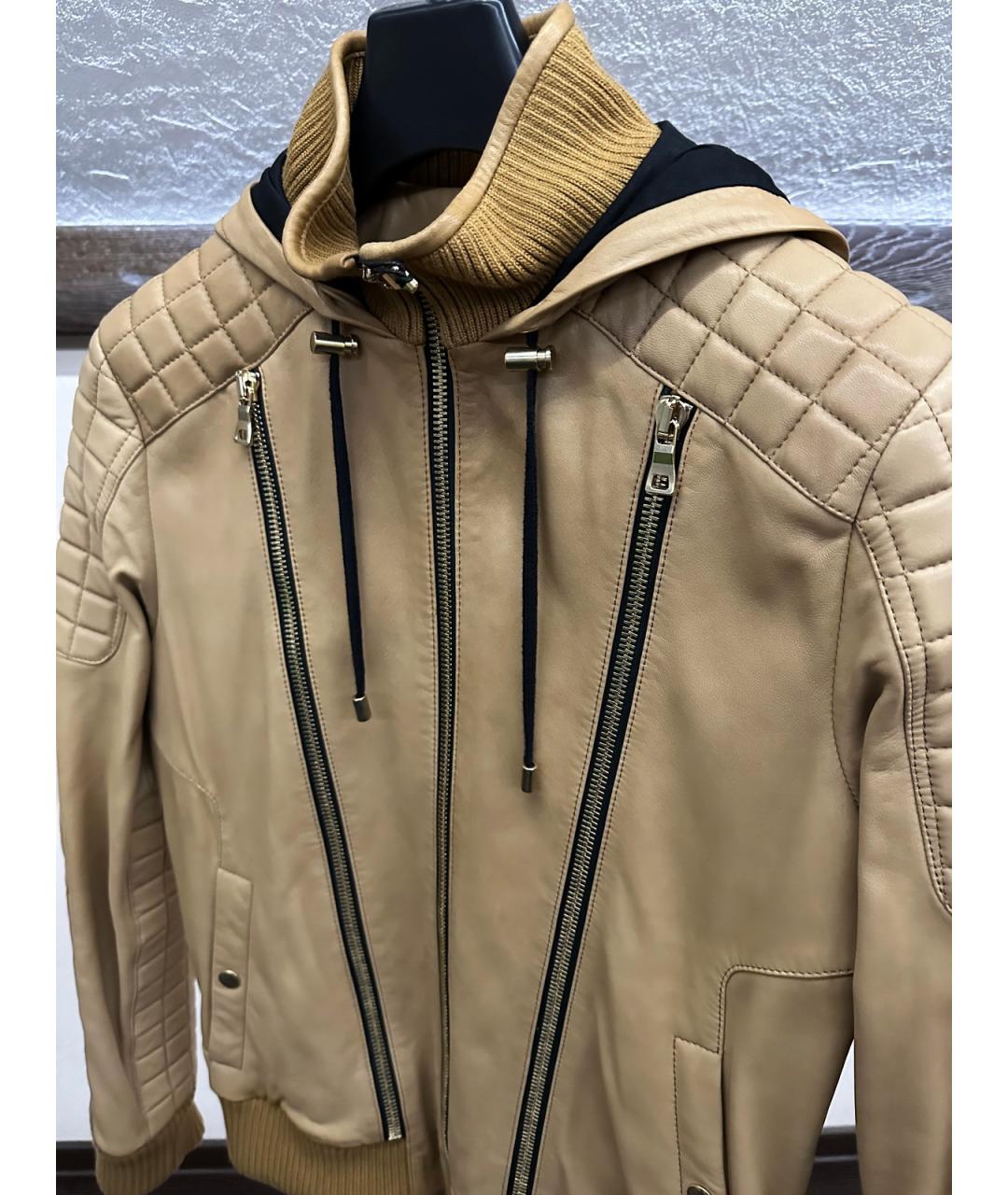 BALMAIN Горчичная кожаная куртка, фото 8