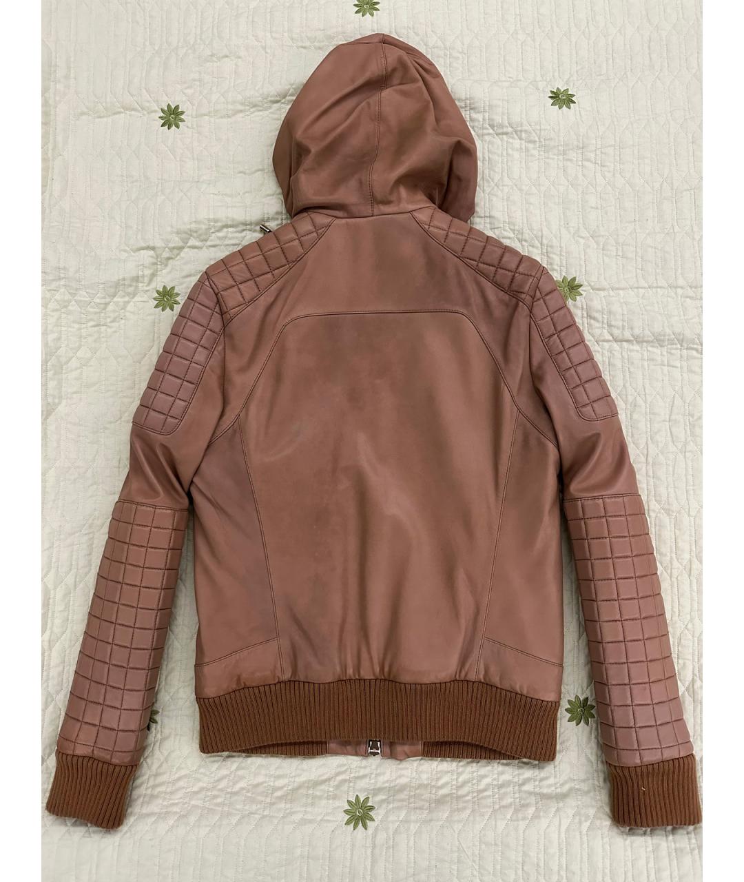 BALMAIN Горчичная кожаная куртка, фото 5