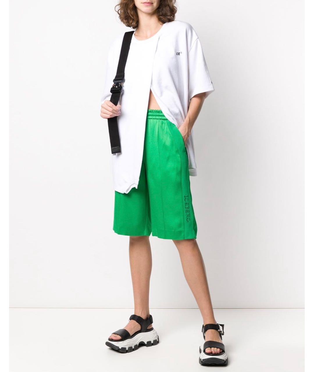 ICEBERG Зеленые вискозные шорты, фото 2