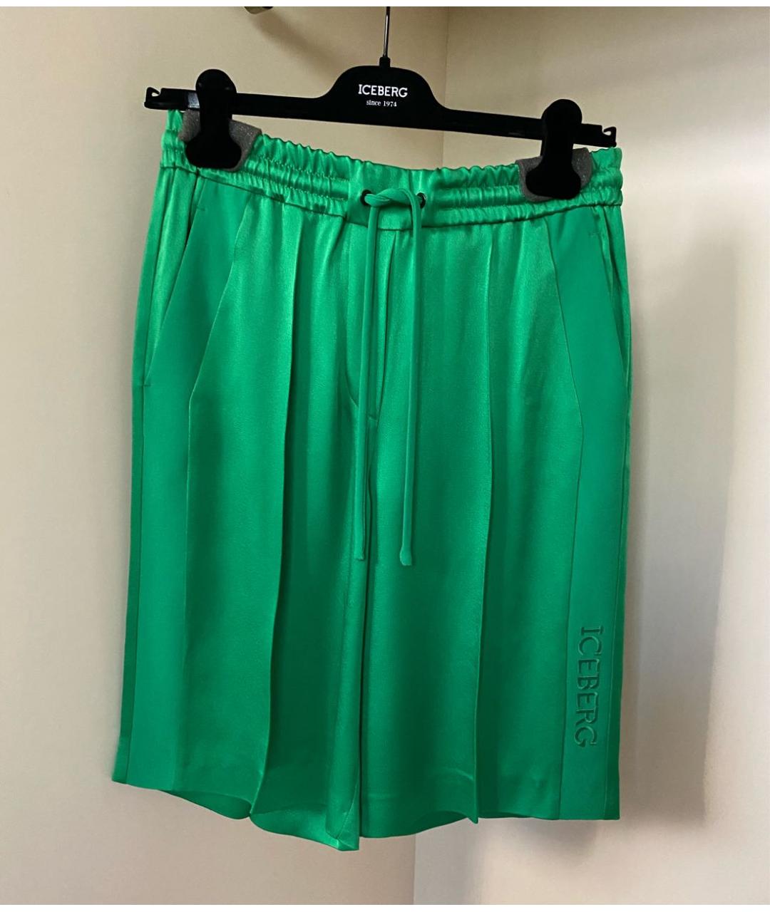 ICEBERG Зеленые вискозные шорты, фото 6
