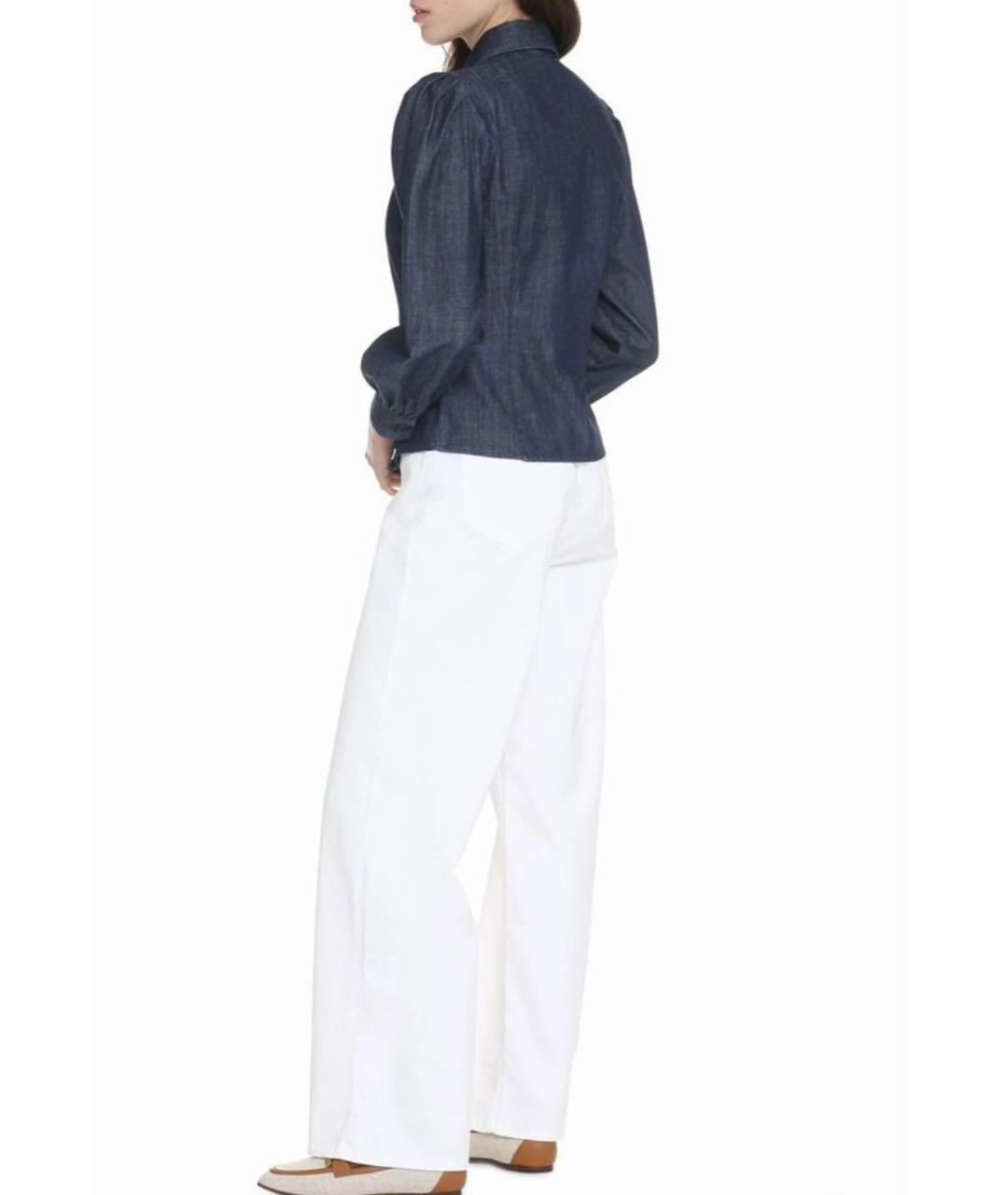 WEEKEND MAX MARA Темно-синяя хлопковая рубашка, фото 7