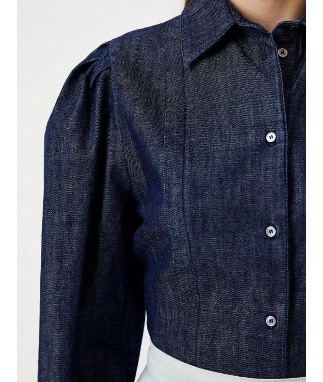 WEEKEND MAX MARA Темно-синяя хлопковая рубашка, фото 4