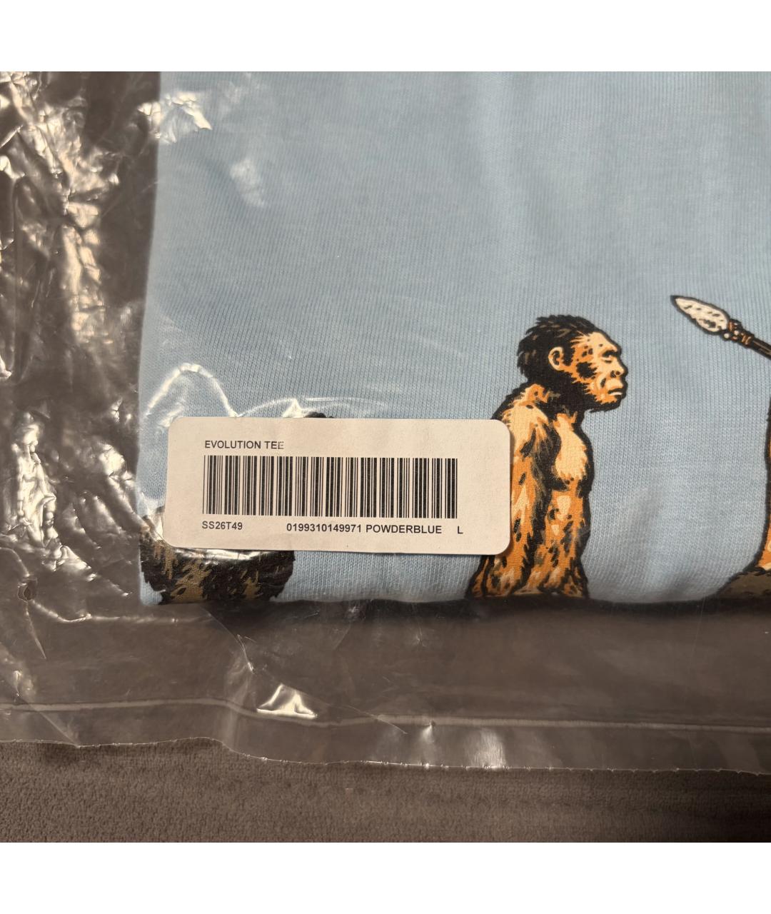 SUPREME Голубая хлопковая футболка, фото 5