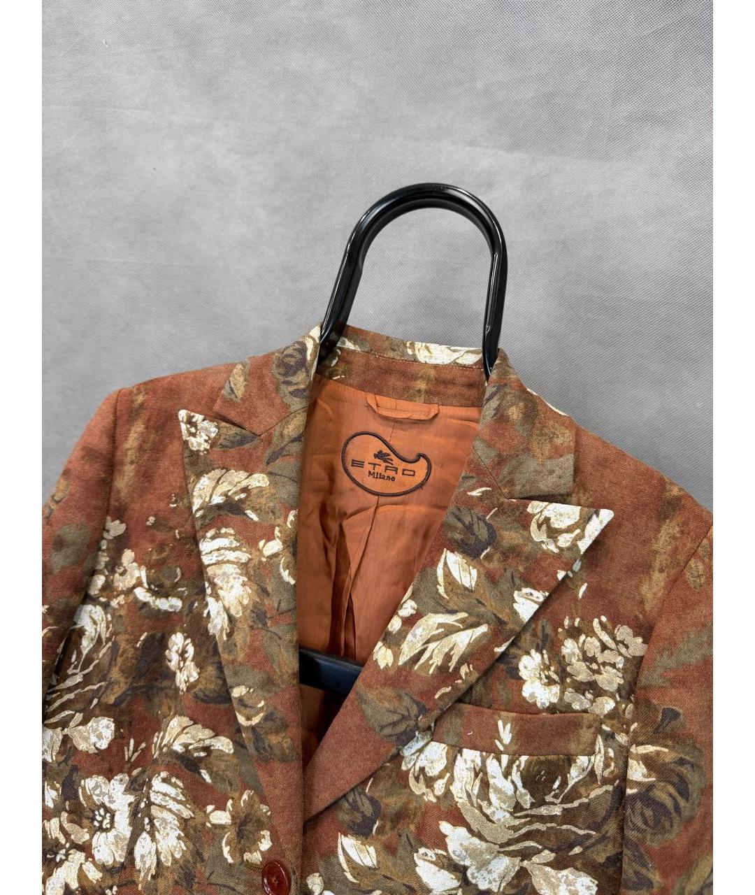 ETRO Коричневый шерстяной жакет/пиджак, фото 6