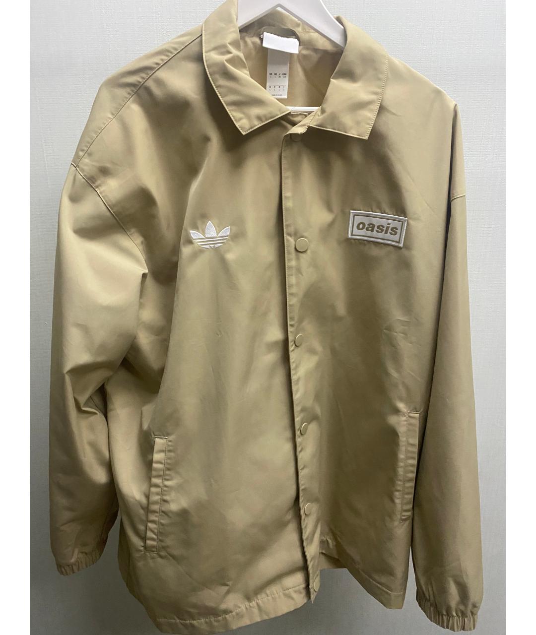 ADIDAS Бежевая полиэстеровая куртка, фото 4
