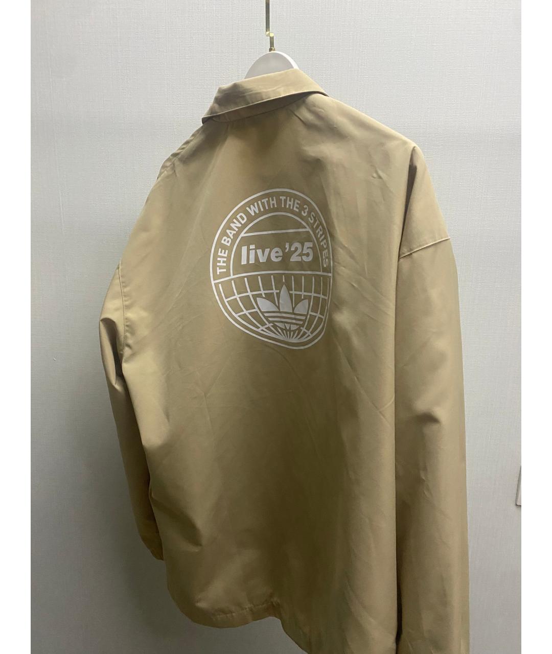ADIDAS Бежевая полиэстеровая куртка, фото 2