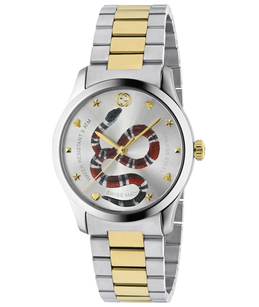 GUCCI Серебряные металлические часы, фото 9