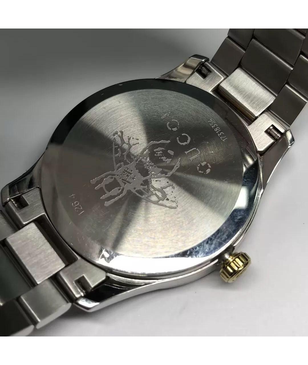 GUCCI Серебряные металлические часы, фото 3