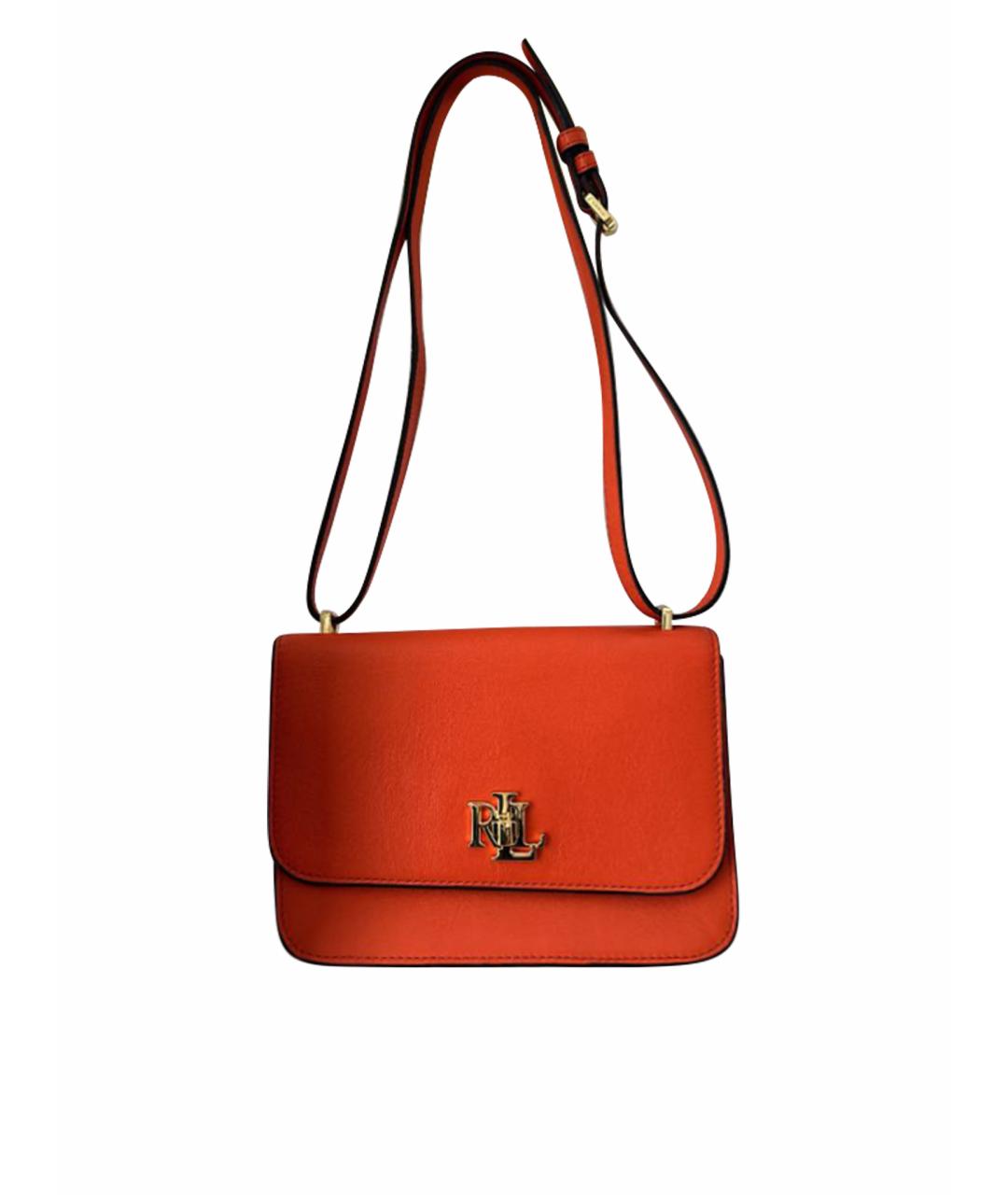 RALPH LAUREN Оранжевая кожаная сумка через плечо, фото 1