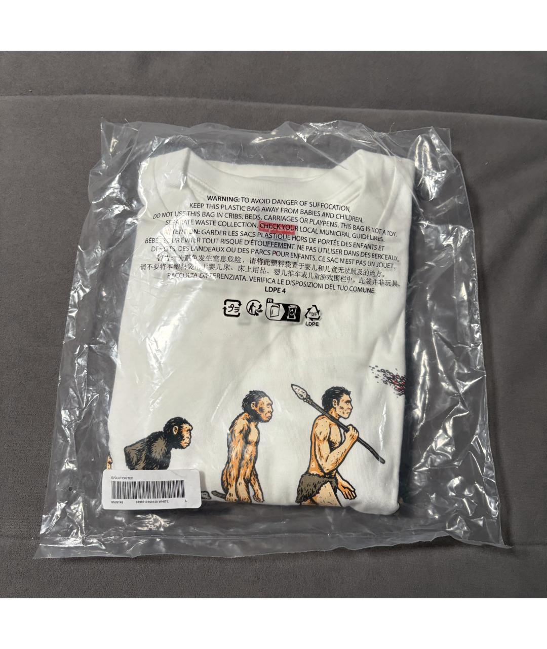 SUPREME Белая хлопковая футболка, фото 2