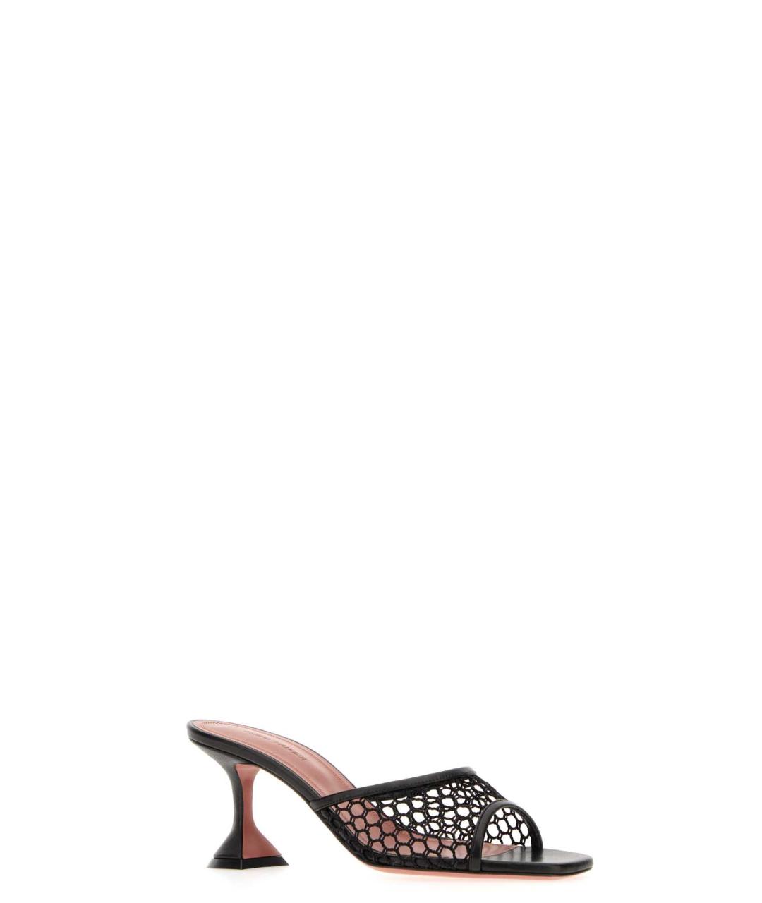 Amina Muaddi Черные кожаные мюли, фото 2