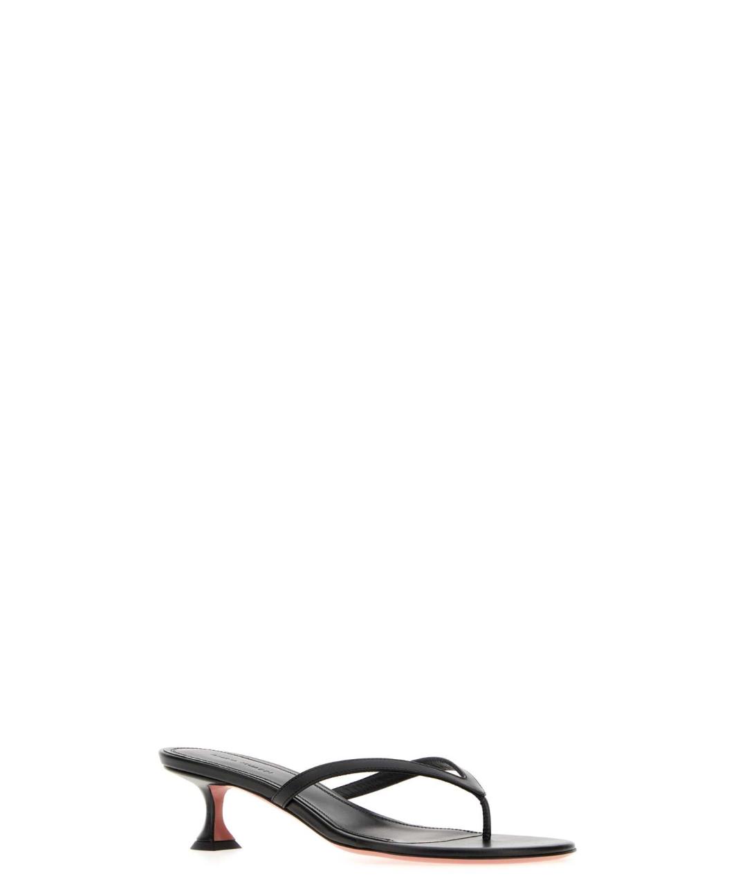 Amina Muaddi Черные кожаные мюли, фото 2