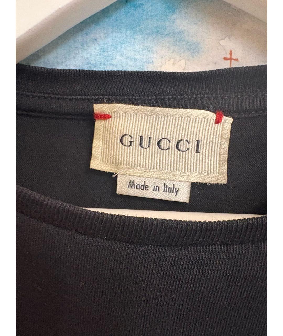 GUCCI Черная хлопковая детская футболка, фото 4