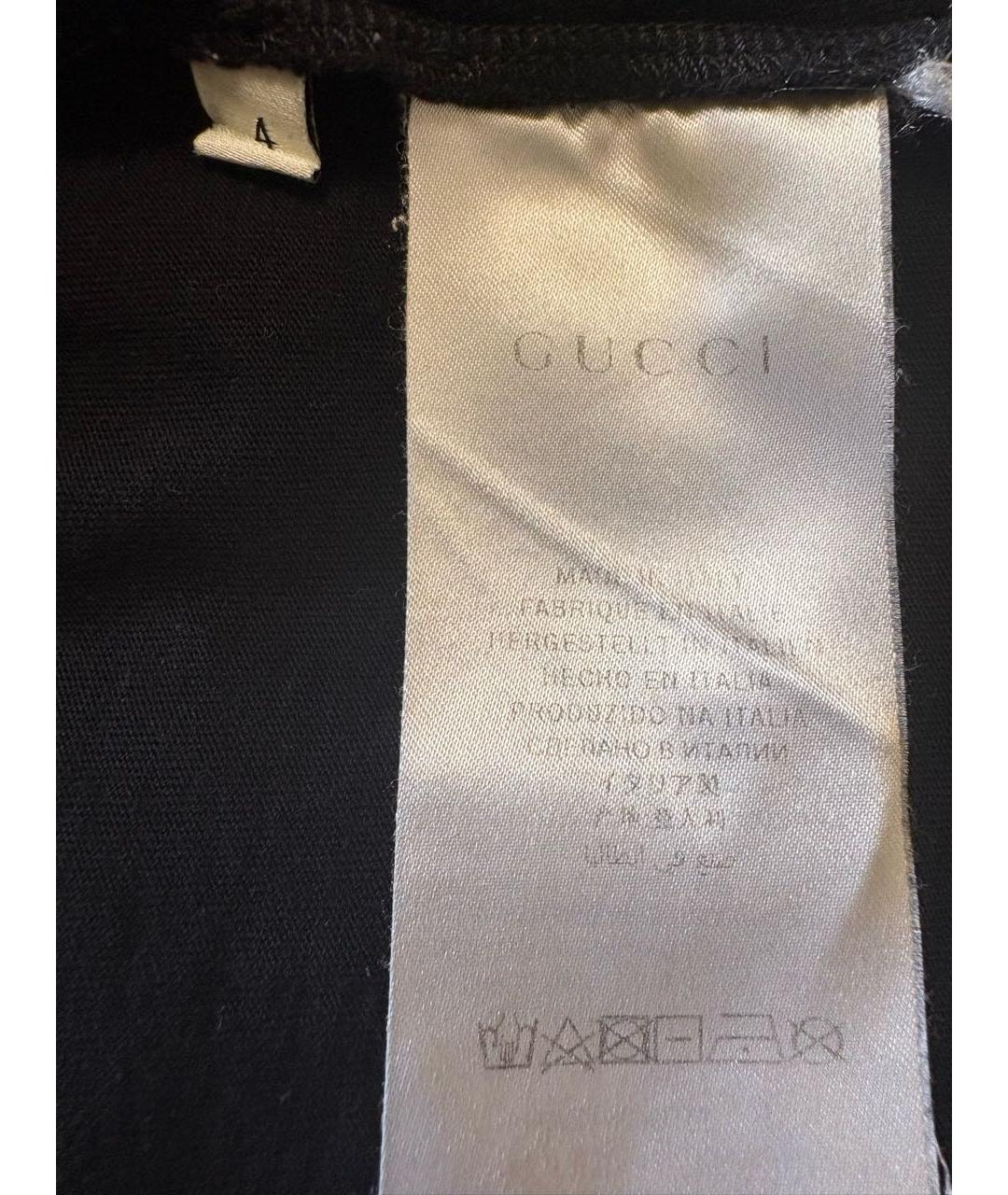 GUCCI Черная хлопковая детская футболка, фото 6