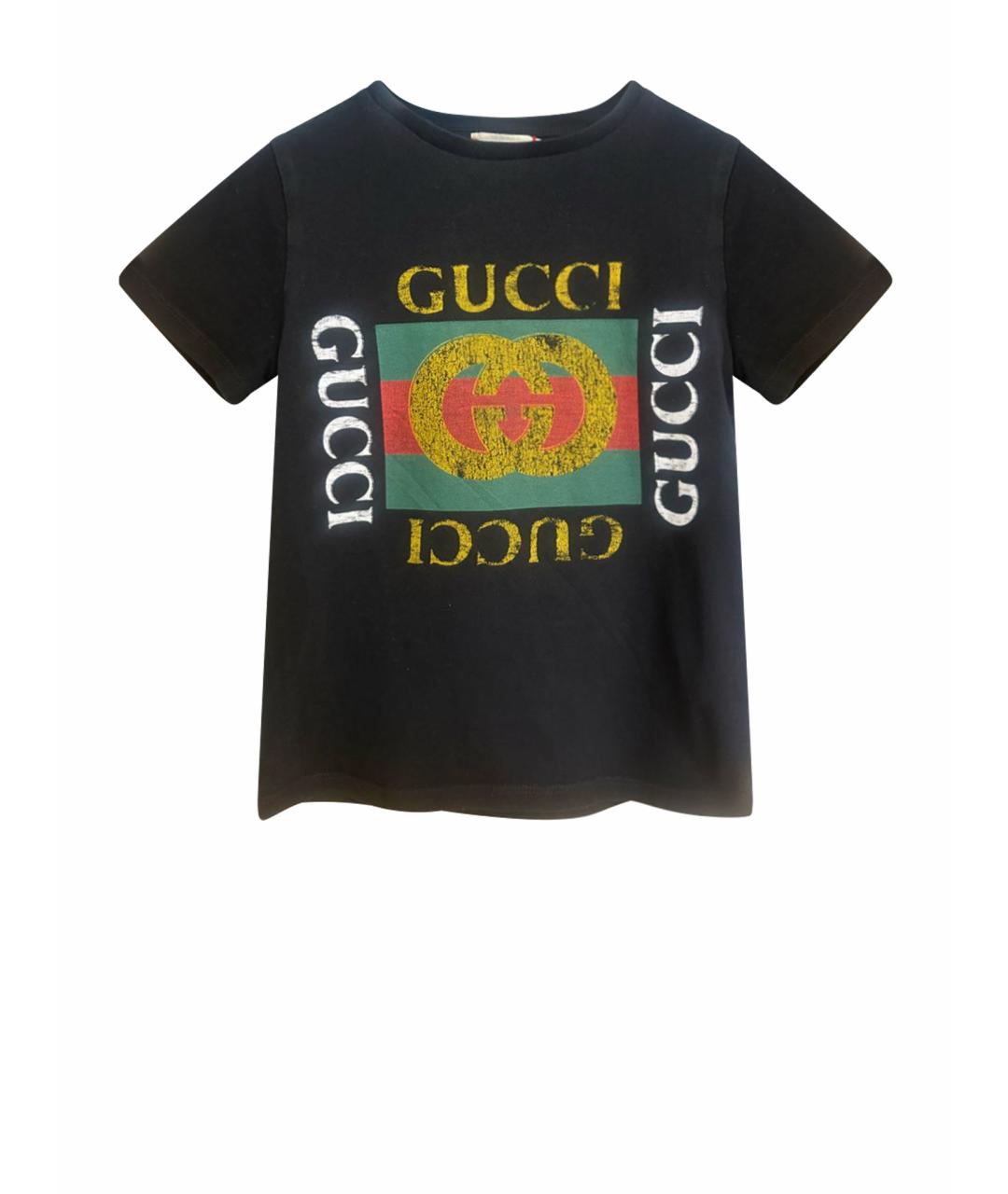 GUCCI Черная хлопковая детская футболка, фото 7