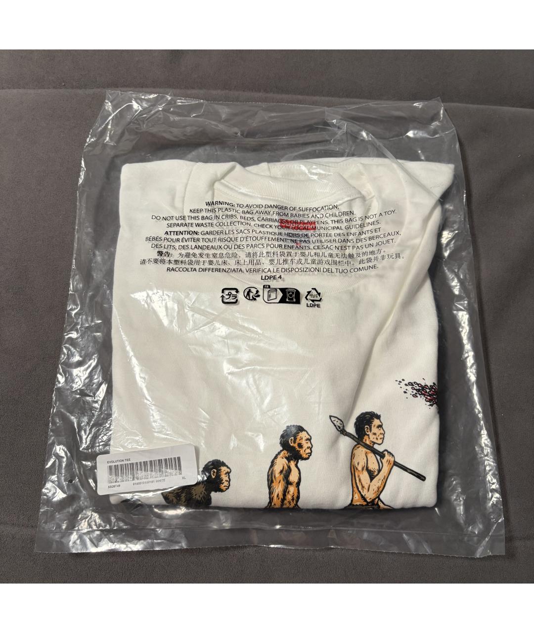 SUPREME Белая хлопковая футболка, фото 6