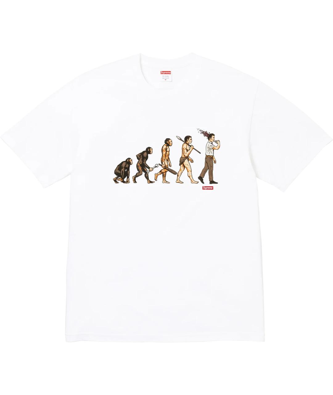 SUPREME Белая хлопковая футболка, фото 10