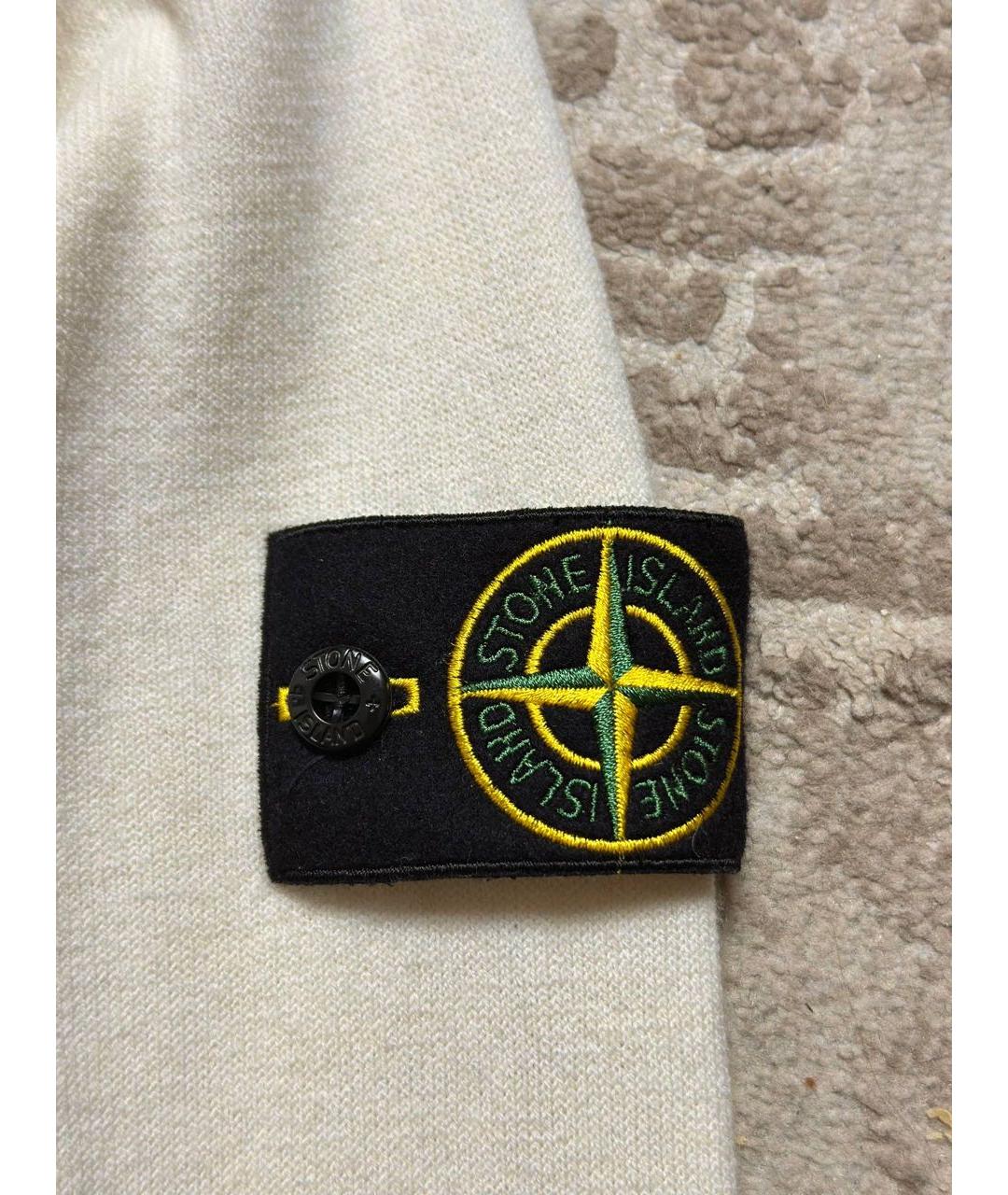 STONE ISLAND Бежевый шерстяной джемпер / свитер, фото 4