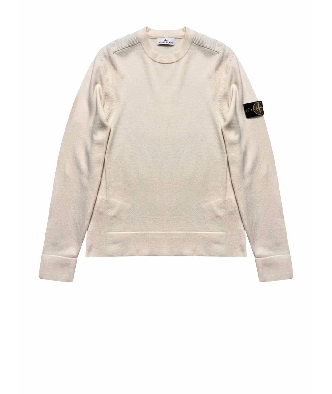 STONE ISLAND Бежевый шерстяной джемпер / свитер, фото 1