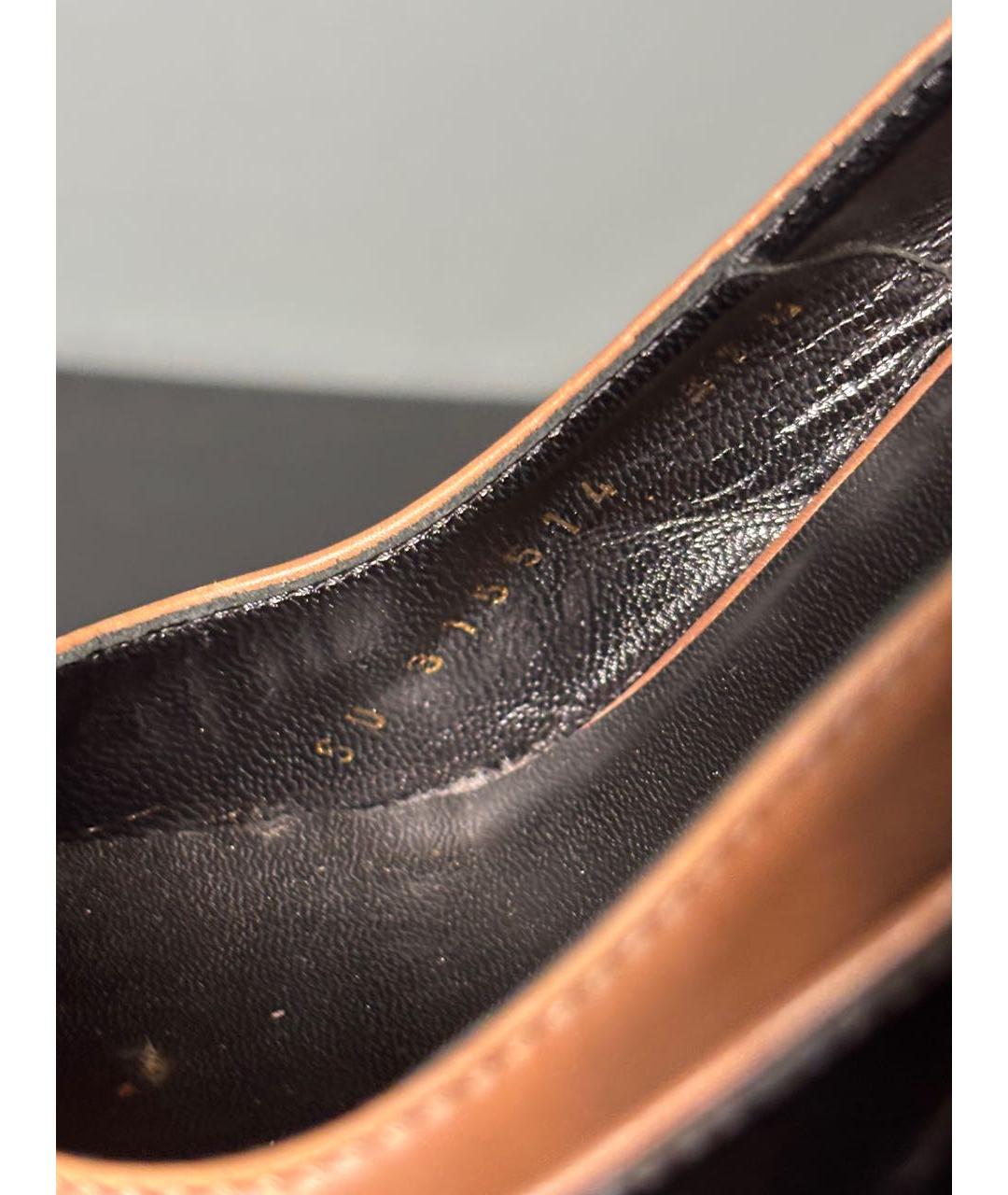 SAINT LAURENT Коричневые кожаные туфли, фото 5