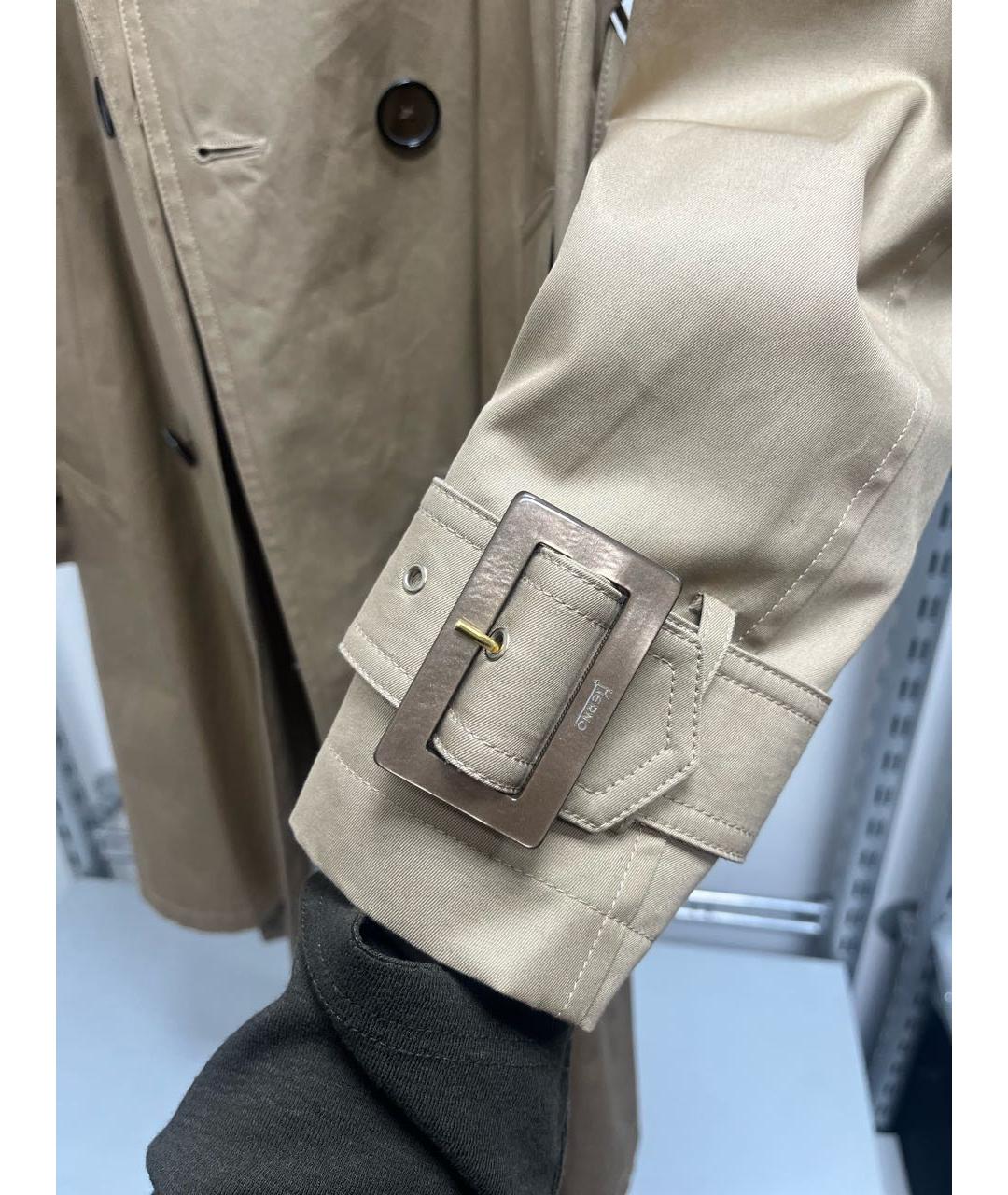 HERNO Бежевый хлопковый тренч/плащ, фото 5