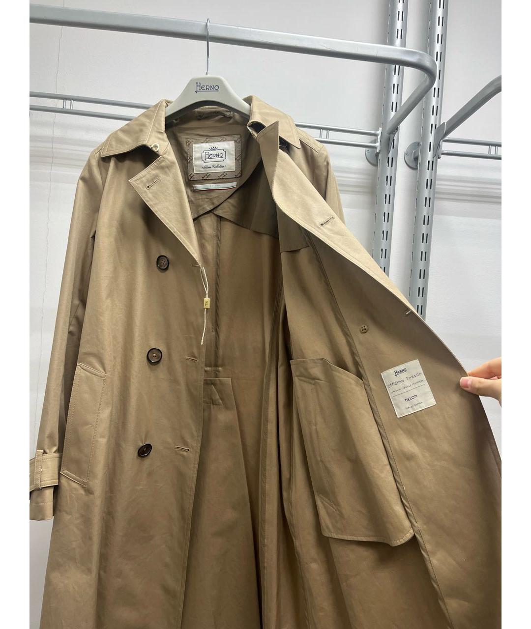 HERNO Бежевый хлопковый тренч/плащ, фото 2