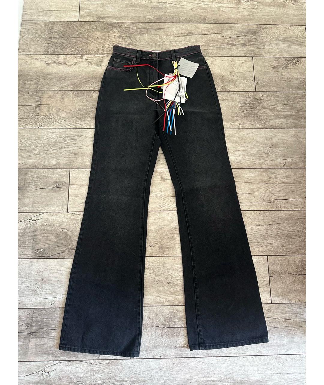 MSGM Черные хлопковые джинсы клеш, фото 4