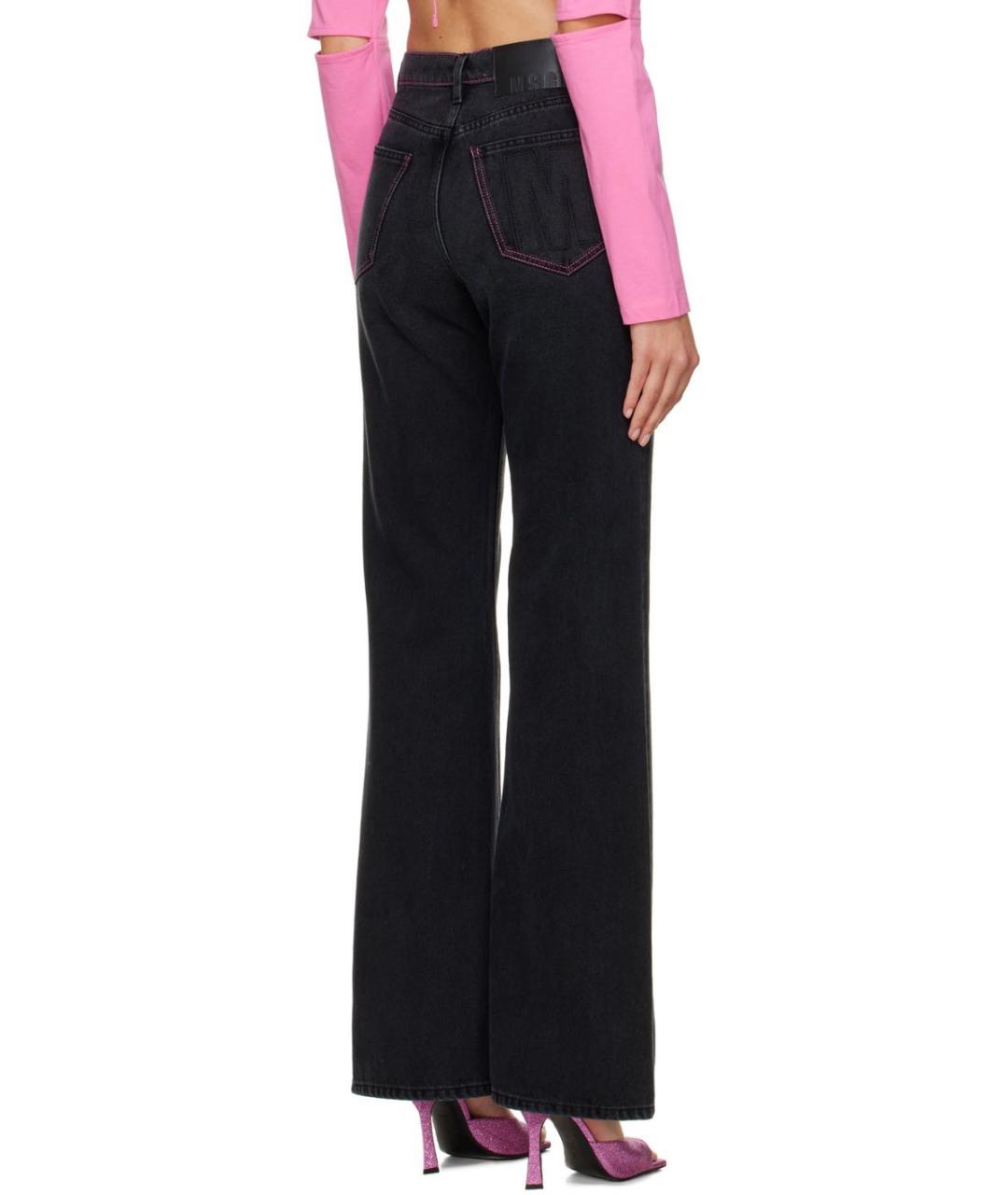 MSGM Черные хлопковые джинсы клеш, фото 3