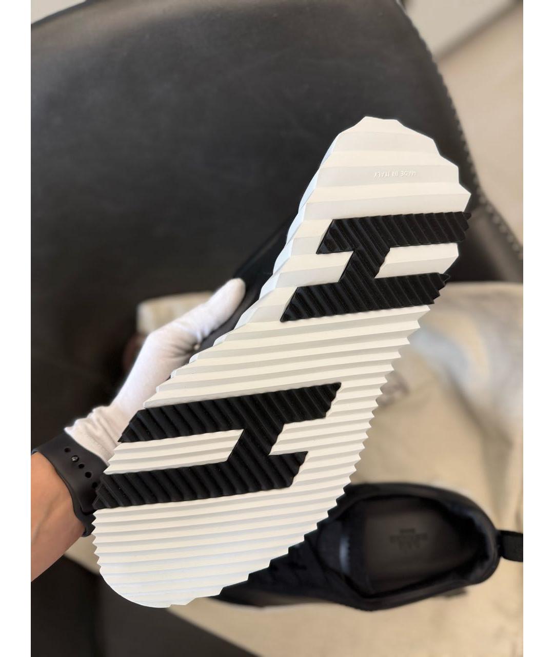 HERMES Черные кожаные низкие кроссовки / кеды, фото 3