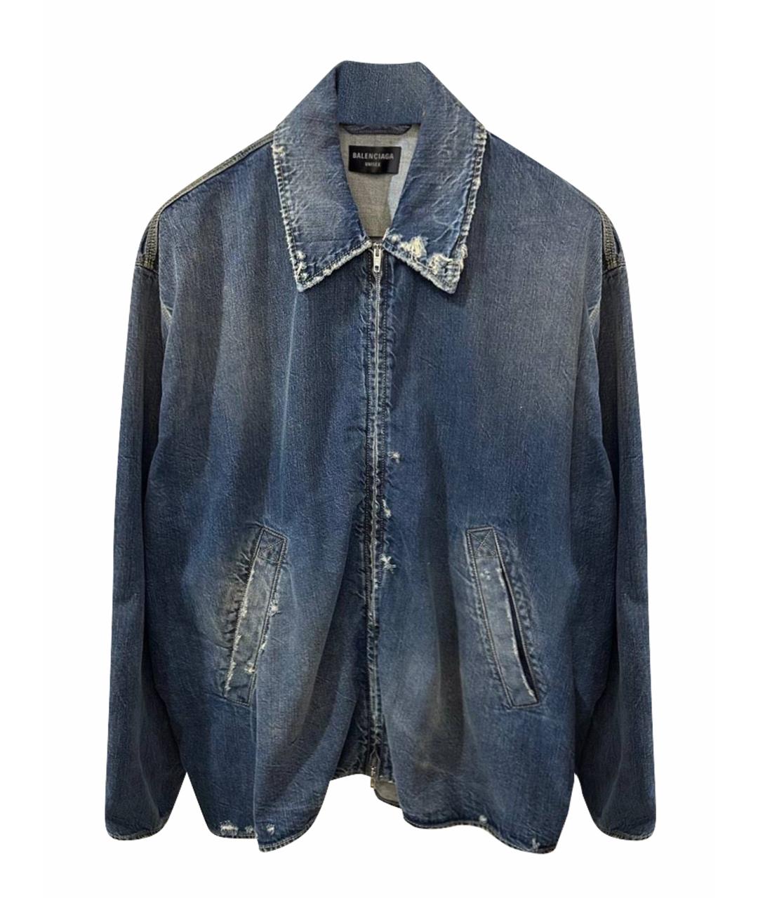 BALENCIAGA Темно-синяя деним куртка, фото 1