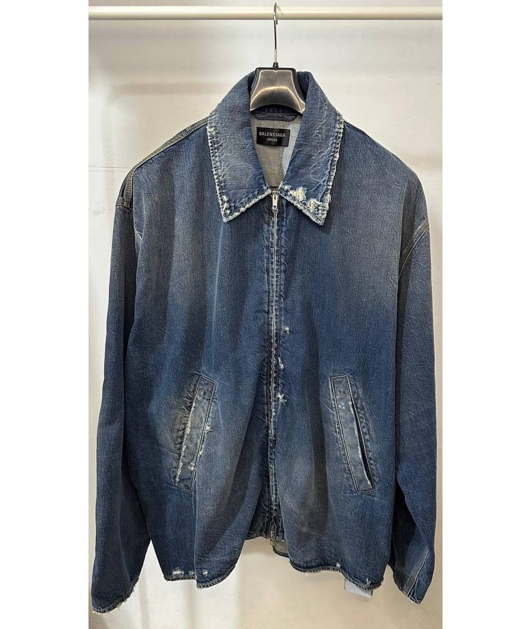 BALENCIAGA Темно-синяя деним куртка, фото 5