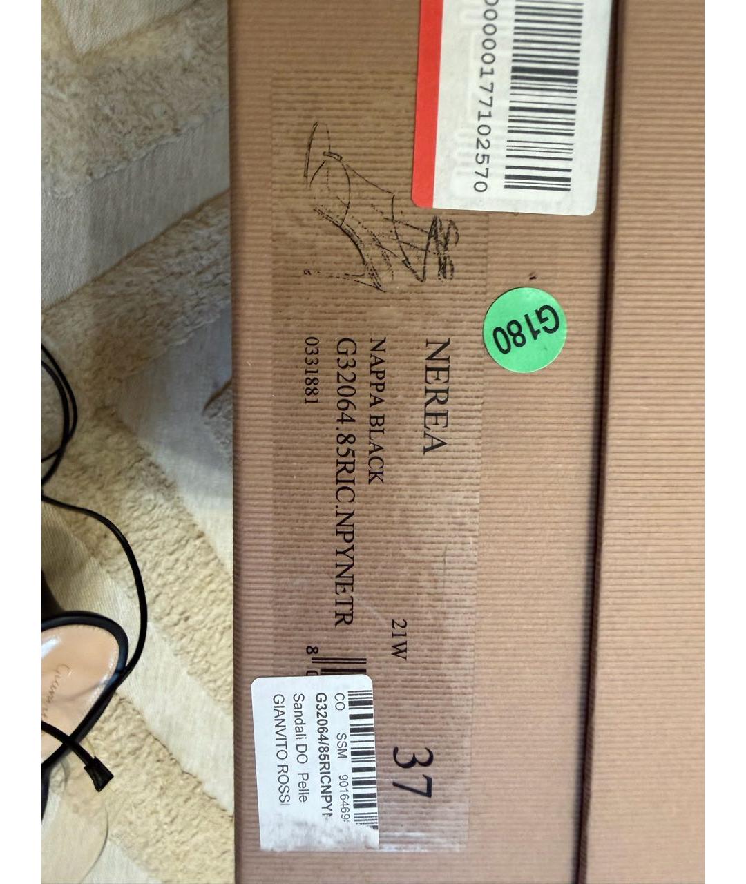 GIANVITO ROSSI Черные кожаные босоножки, фото 4