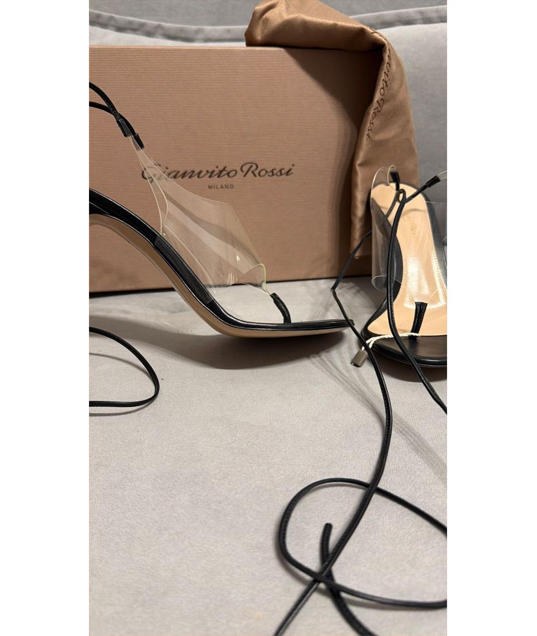 GIANVITO ROSSI Черные кожаные босоножки, фото 3