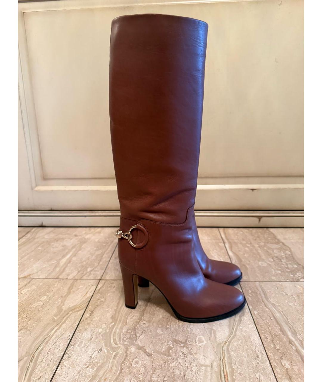 VALENTINO Коричневые кожаные сапоги, фото 9