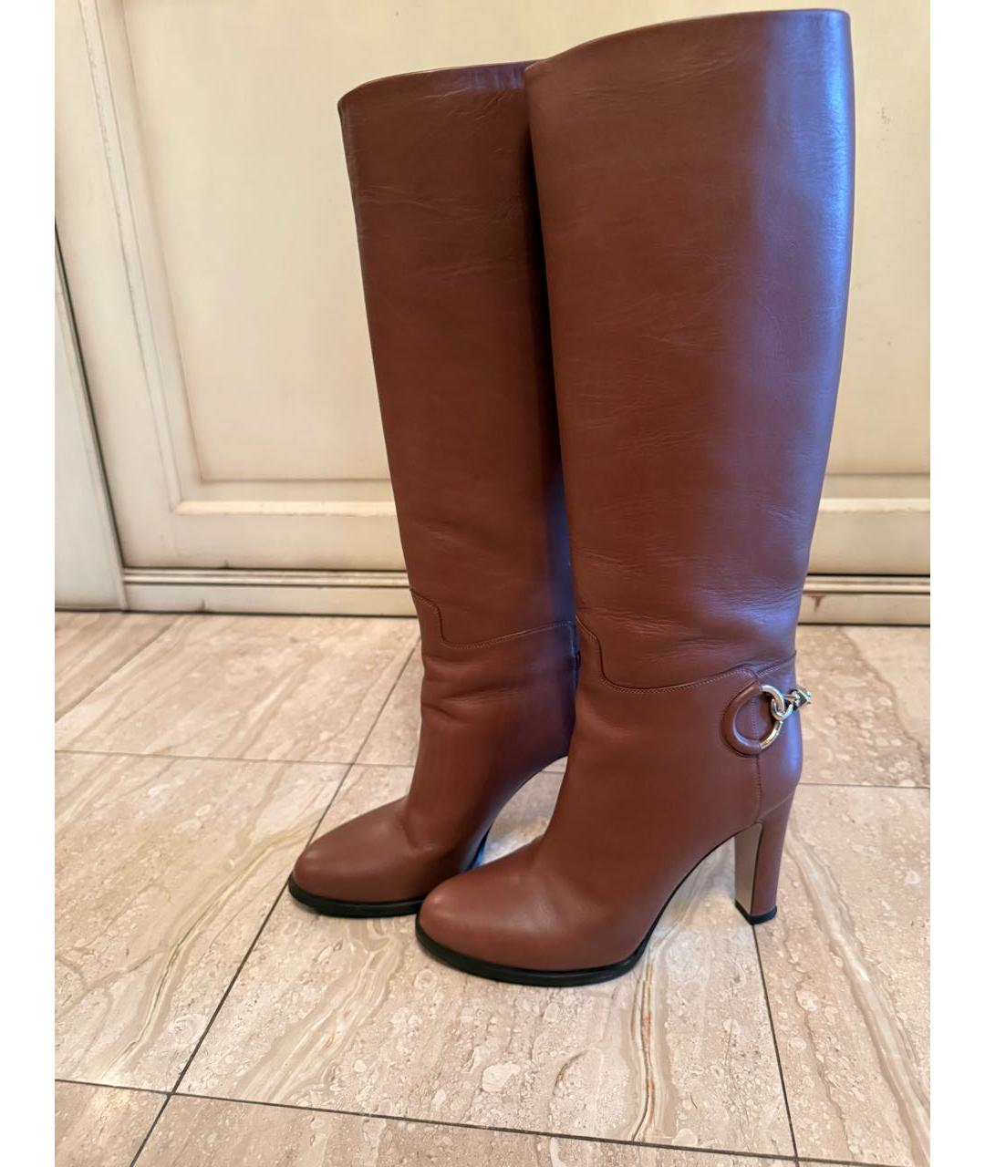 VALENTINO Коричневые кожаные сапоги, фото 8