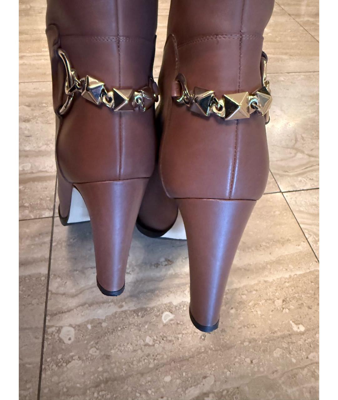 VALENTINO Коричневые кожаные сапоги, фото 5