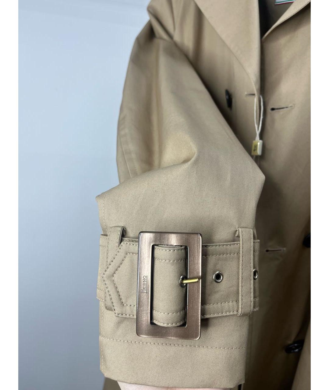 HERNO Бежевый хлопковый тренч/плащ, фото 3