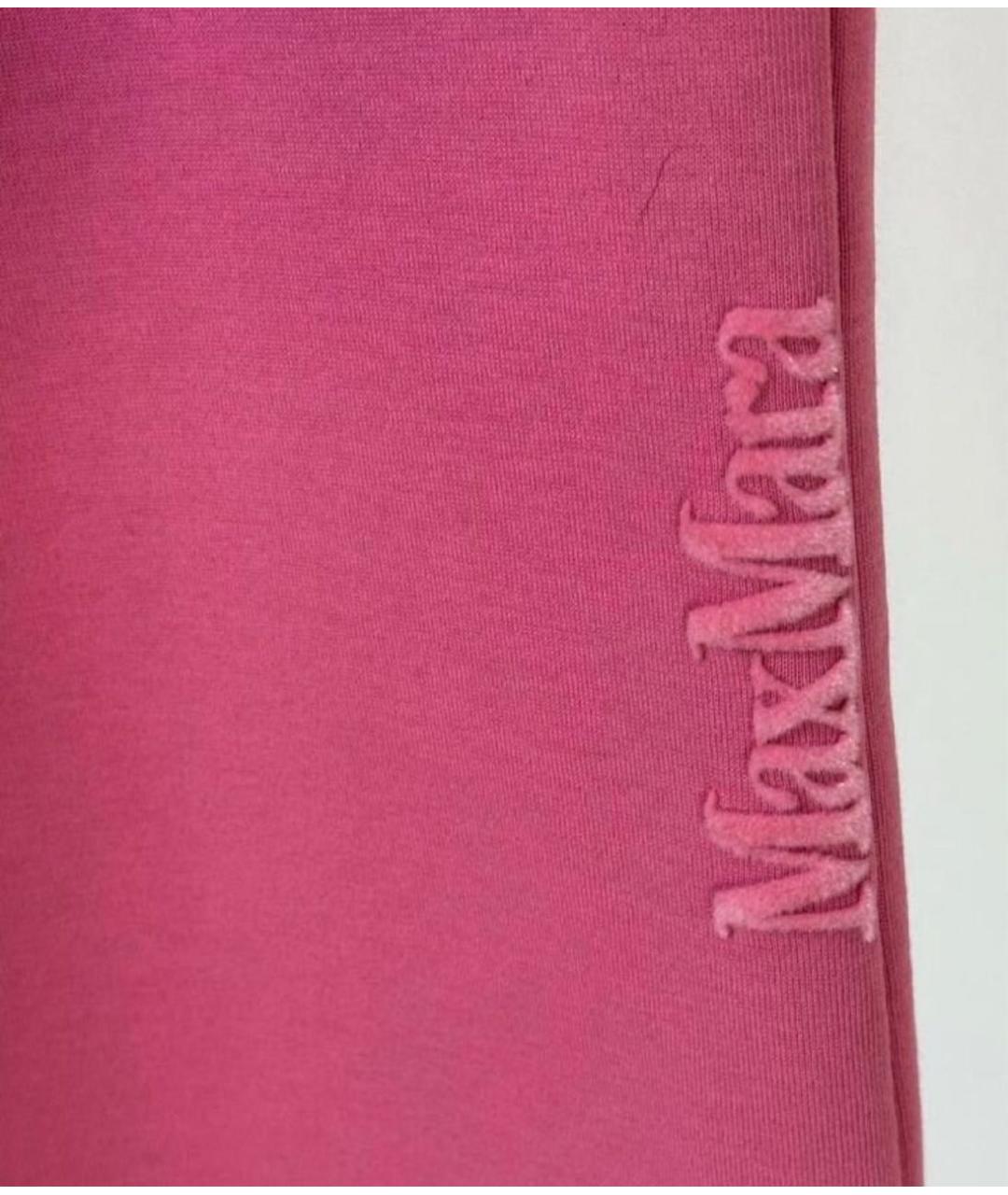 MAX MARA Розовые хлопковые спортивные брюки и шорты, фото 5